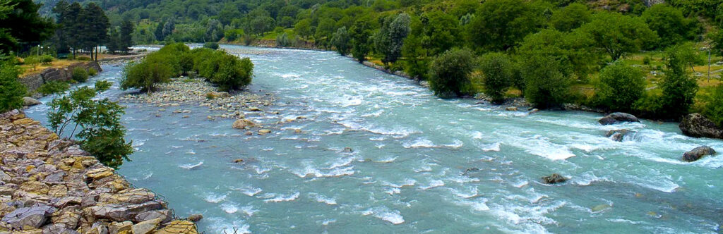a calm river flowing
