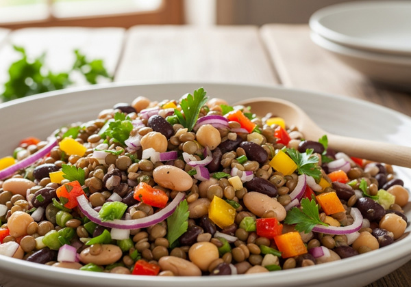 Boiled-lentil-and-mixed-beans-salad