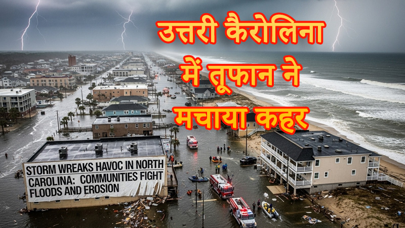 उत्तरी कैरोलिना में तूफान ने मचाया कहर: लोग बाढ़ और कटाव से परेशान