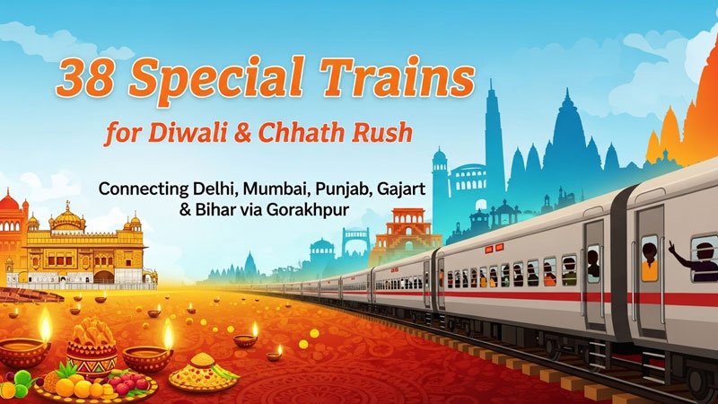 गोरखपुर से दिवाली और छठ की स्पेशल ट्रेनें