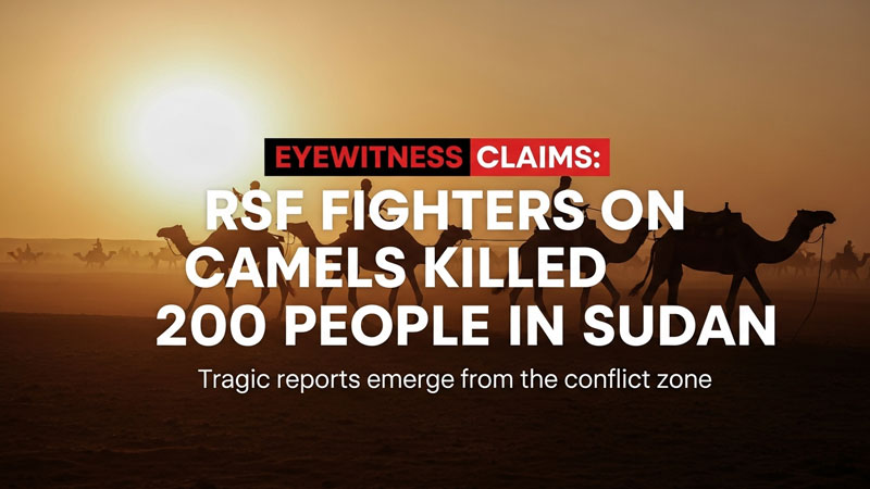 सूडान नरसंहार 2025: ऊंटों पर सवार RSF लड़ाकों ने 200 नागरिकों की हत्या की
