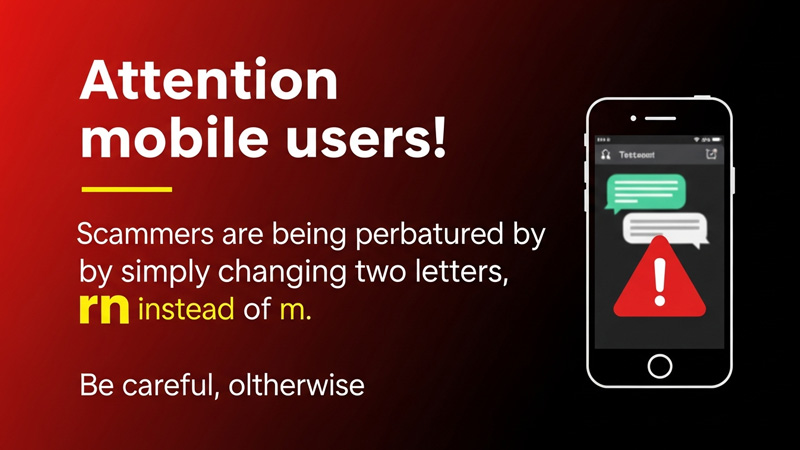 मोबाइल यूज़र्स ध्यान दें! सिर्फ दो अक्षर बदलकर हो रही है ठगी—m की जगह rn, पहचान में नहीं आता फर्क