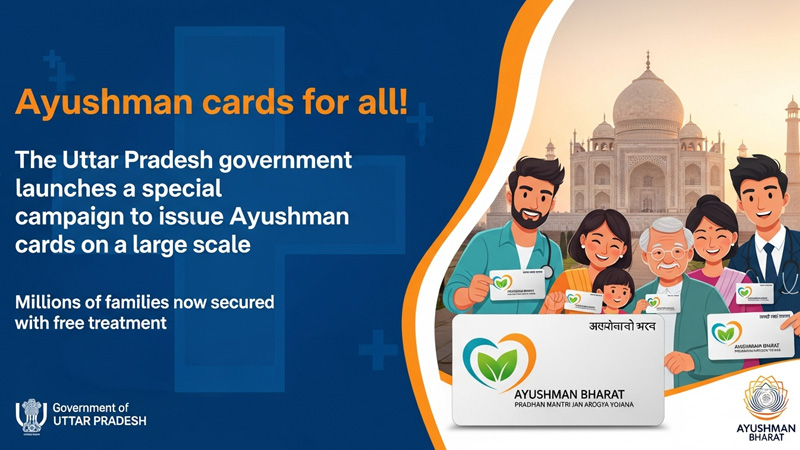 आयुष्मान कार्ड अभियान यूपी – आयुष्मान कार्ड अब बड़े स्तर पर बनाए जाएंगे, लाखों परिवारों को मिलेगा मुफ्त इलाज का सुरक्षा कवच