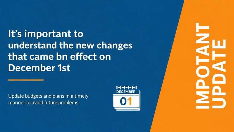 1 दिसंबर से लागू हुए नए बदलाव – समय से बजट और योजनाएं अपडेट करें, ताकि आगे कोई परेशानी न हो