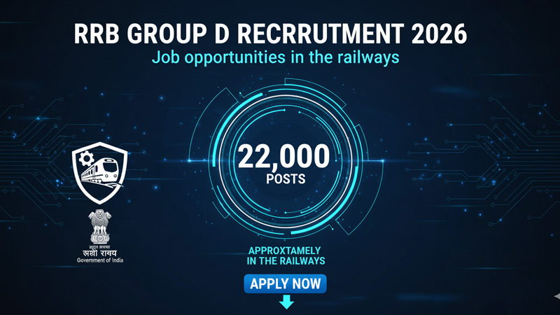 RRB Group D Recruitment 2026: लगभग 22,000 पदों पर रेलवे में नौकरी का अवसर