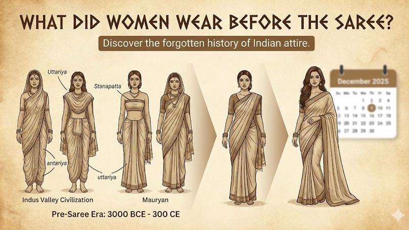 साड़ी से पहले महिलाएं क्या पहनती थीं? जानिए भारत के परिधान का भूला-बिसरा इतिहास