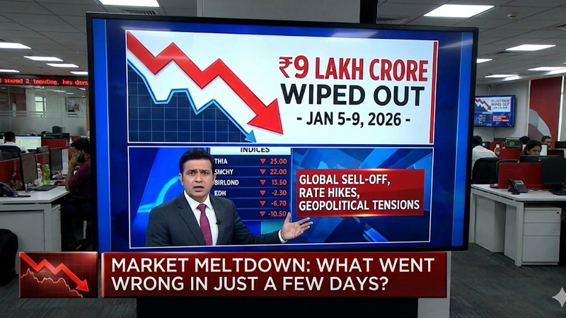 ₹9 Lakh Crore Wiped Out: कुछ ही दिनों में ₹9 लाख करोड़ का सफाया: मार्केट में ऐसी क्या गड़बड़ हुई?