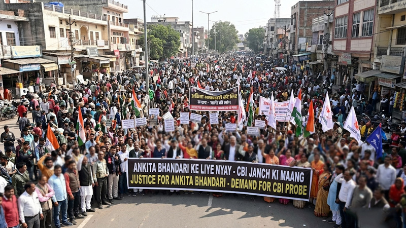 अंकिता भंडारी केस में CBI जांच की मांग, सड़कों पर उमड़ा जनसैलाब