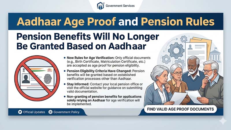 आधार उम्र प्रमाण पेंशन नियम